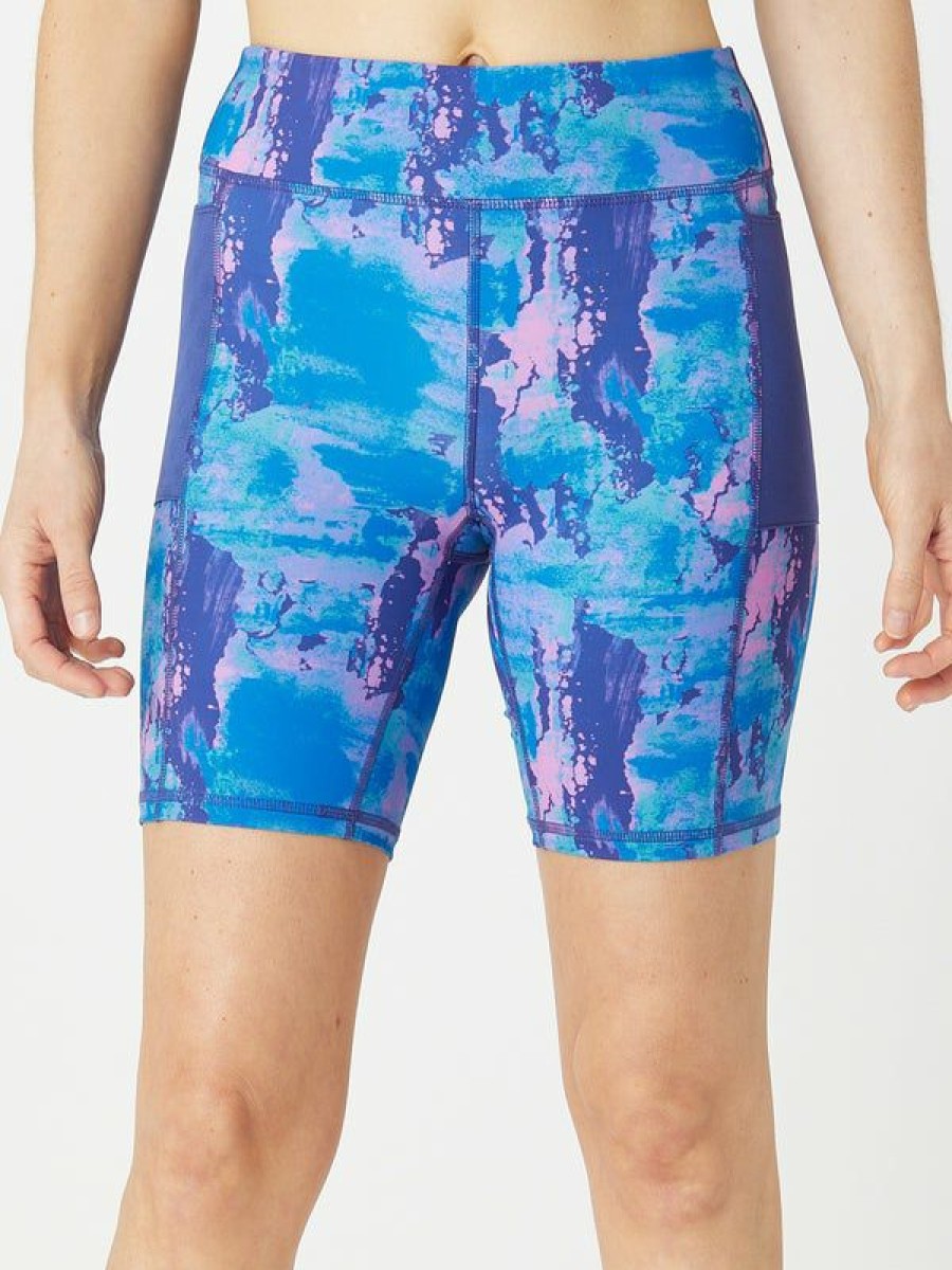 Shorts & Skirts * | Rabbit Women'S Leggy 7 Short Navy Purple Print Fire Sale