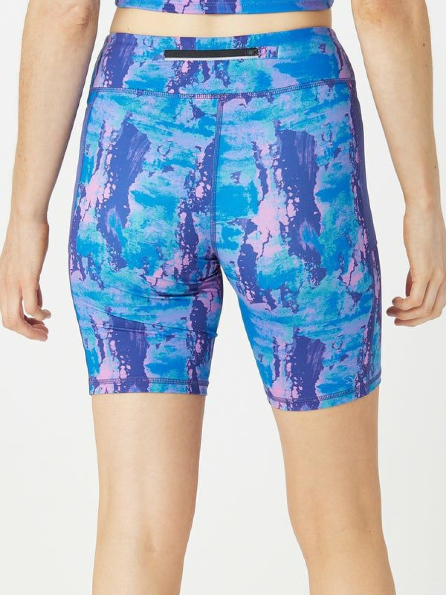 Shorts & Skirts * | Rabbit Women'S Leggy 7 Short Navy Purple Print Fire Sale