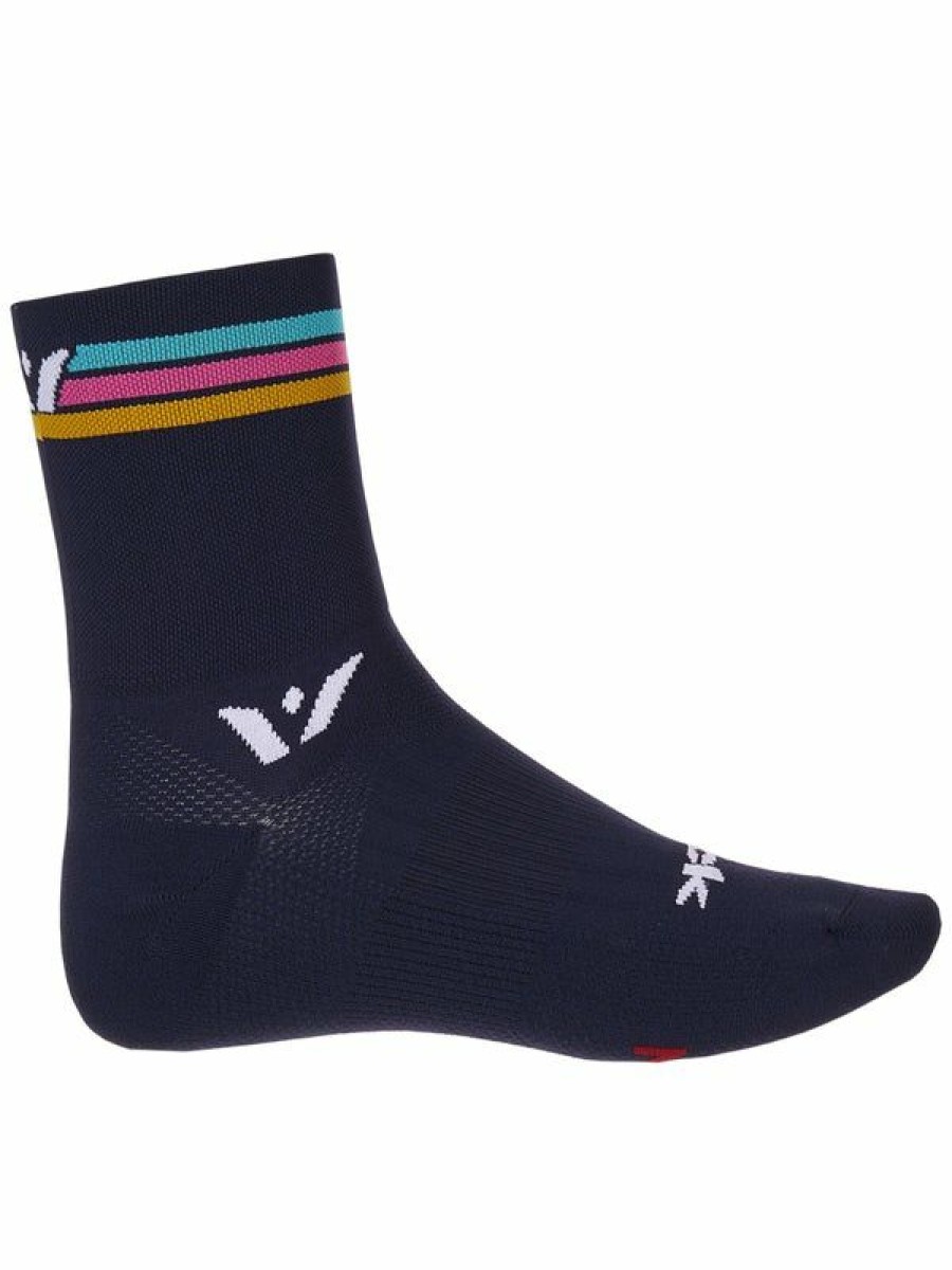 Socks * | Swiftwick Aspire Four Quarter Crew Socks Stripe Shoping