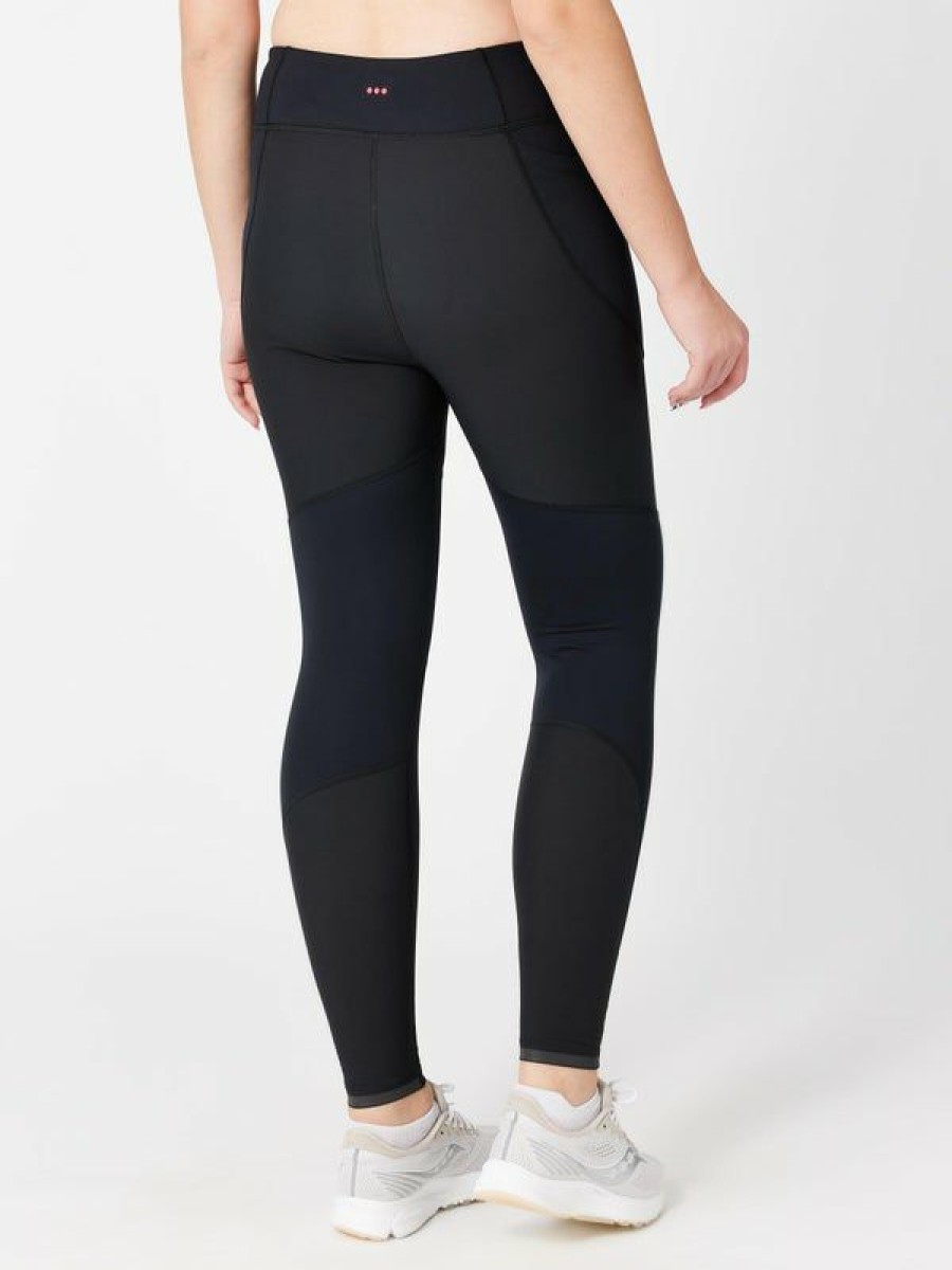 Capris Tights & Pants * | Saucony Women'S Core Boulder Wind Tight Black Fire Sale