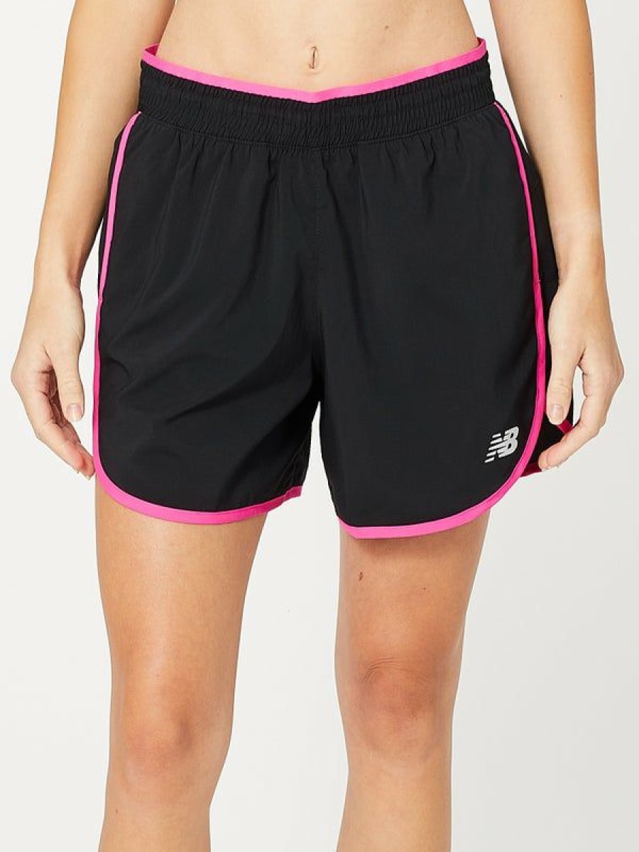 Shorts & Skirts * | New Balance Women'S Fall Accelerate 5 Short Black/Pink With Discount