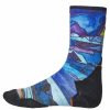 Socks * | Smartwool Women'S Run Print Crew Socks Blue Lower Price