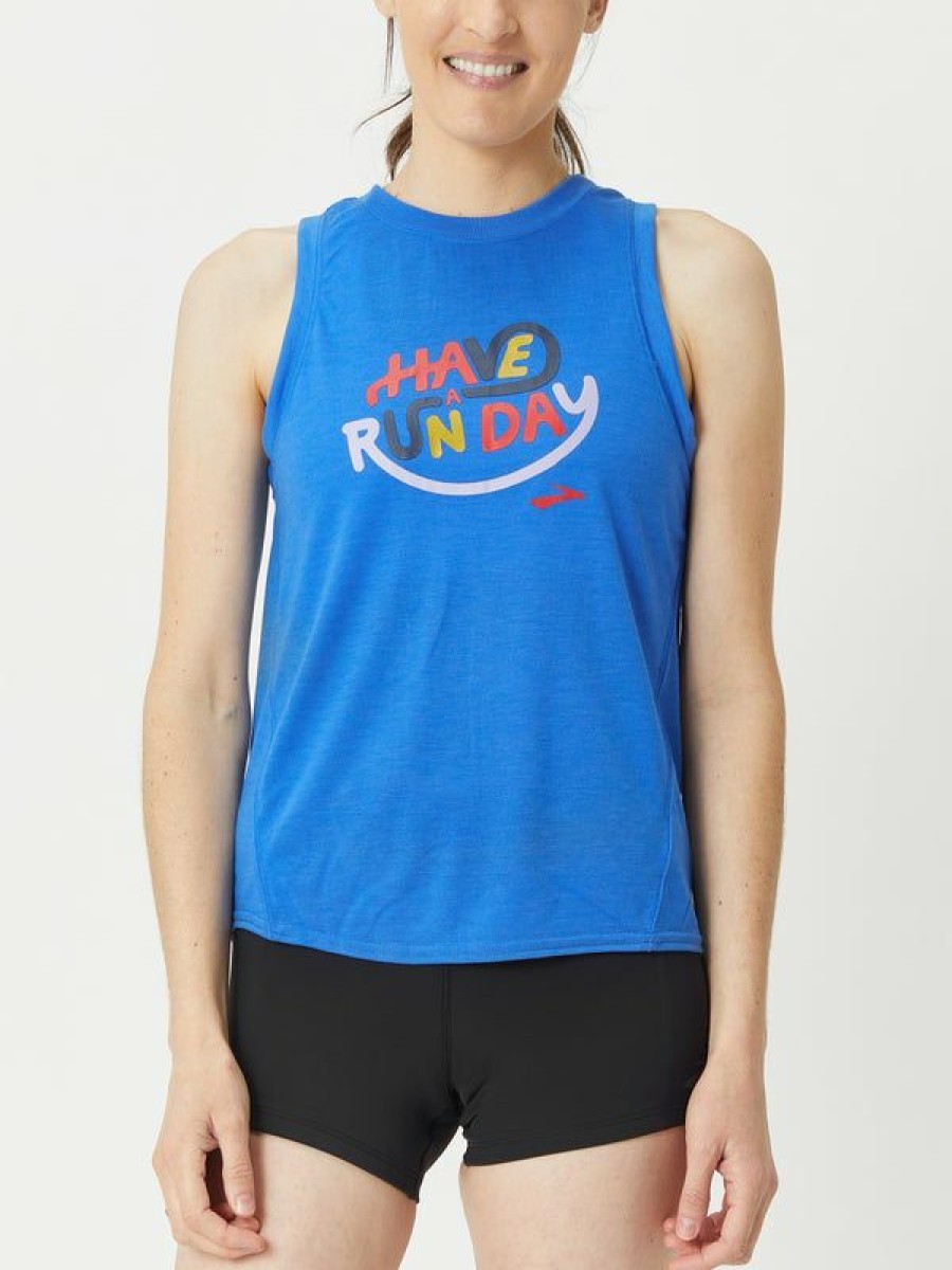 Tanks And Singlets * | Brooks Women'S Spring Distance Graphic Tank Run Day Lower Price