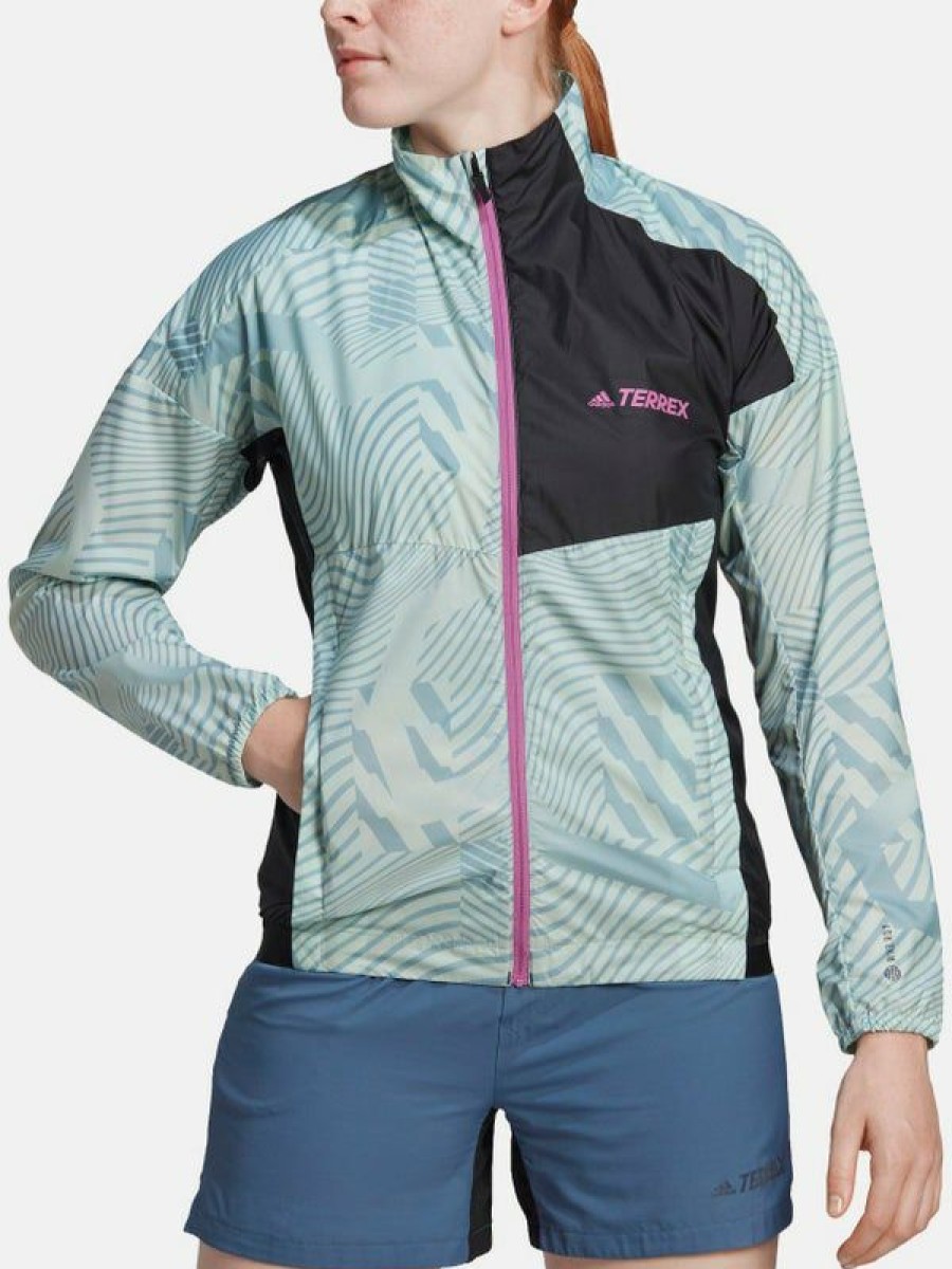 Jackets & Vests * | Adidas Terrex Women'S Fall Trail Windbreaker Jacket Fire Sale