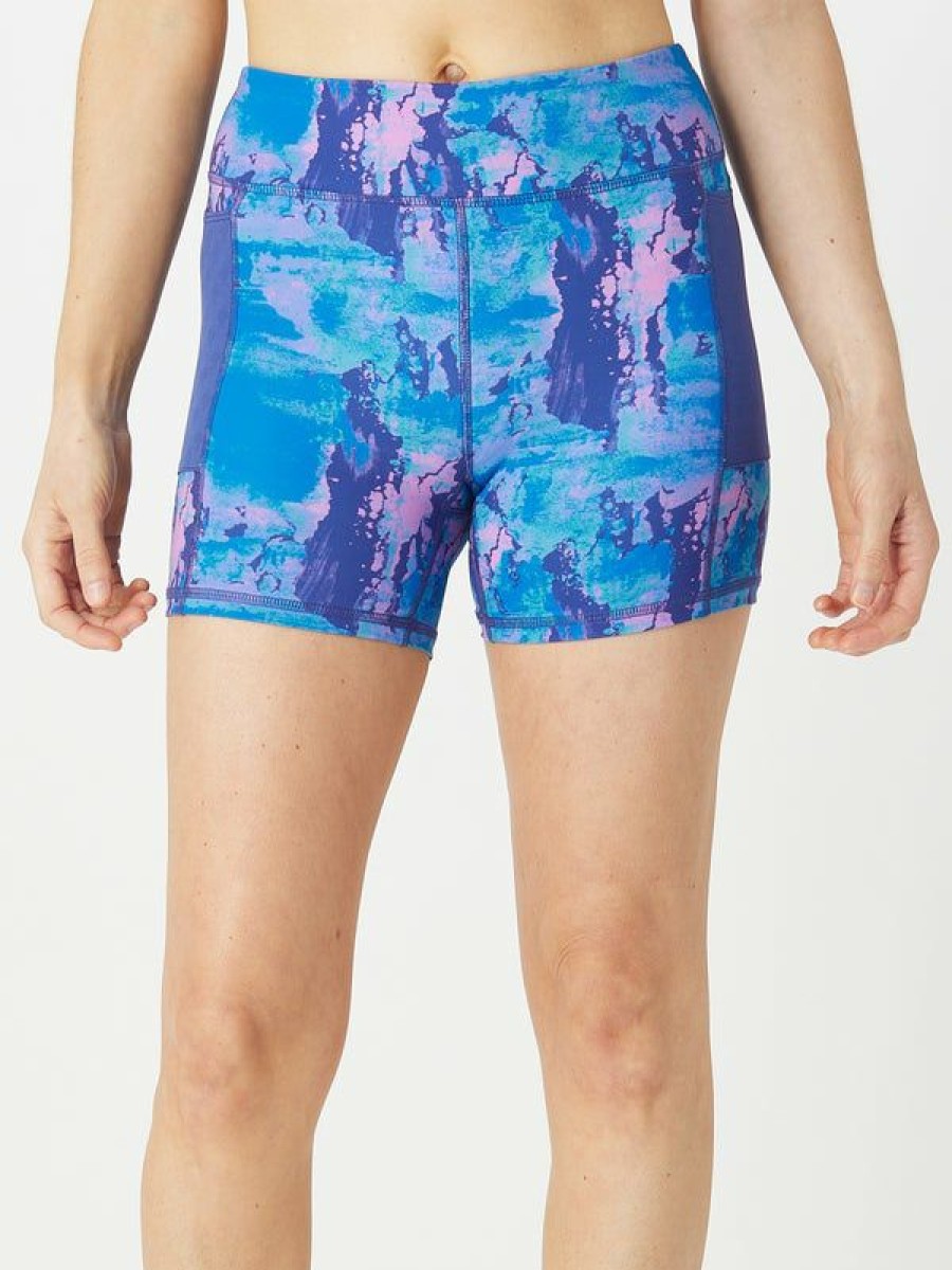 Shorts & Skirts * | Rabbit Women'S Leggy 4 Short Navy Purple Print Fire Sale