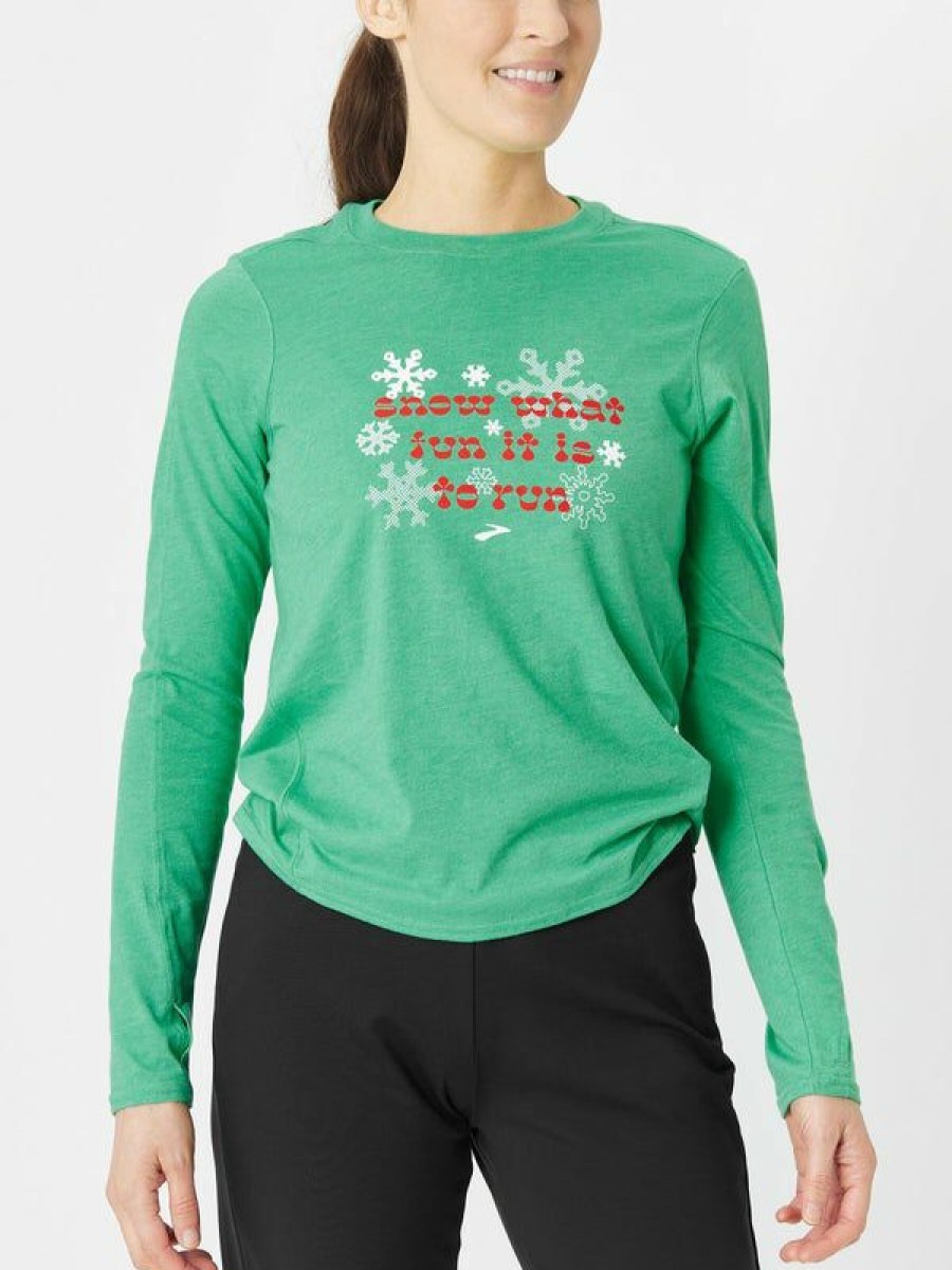 Long Sleeve Hoodies & Zips * | Brooks Women'S Fall Distance Graphic Ls Run Merry Lower Price