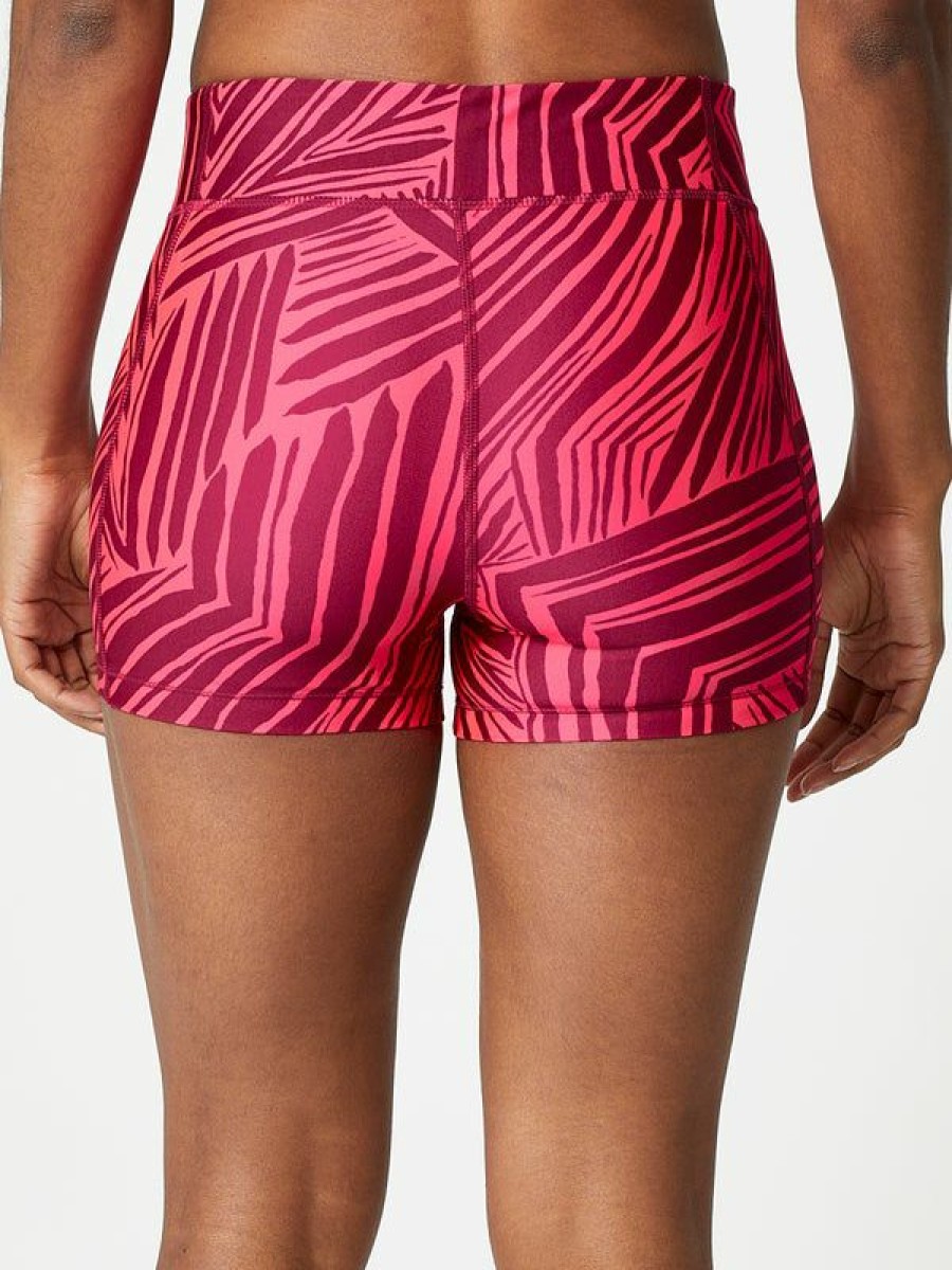 Shorts & Skirts * | Under Armour Women'S Heatgear Midrise Aop Short Pink Lower Price