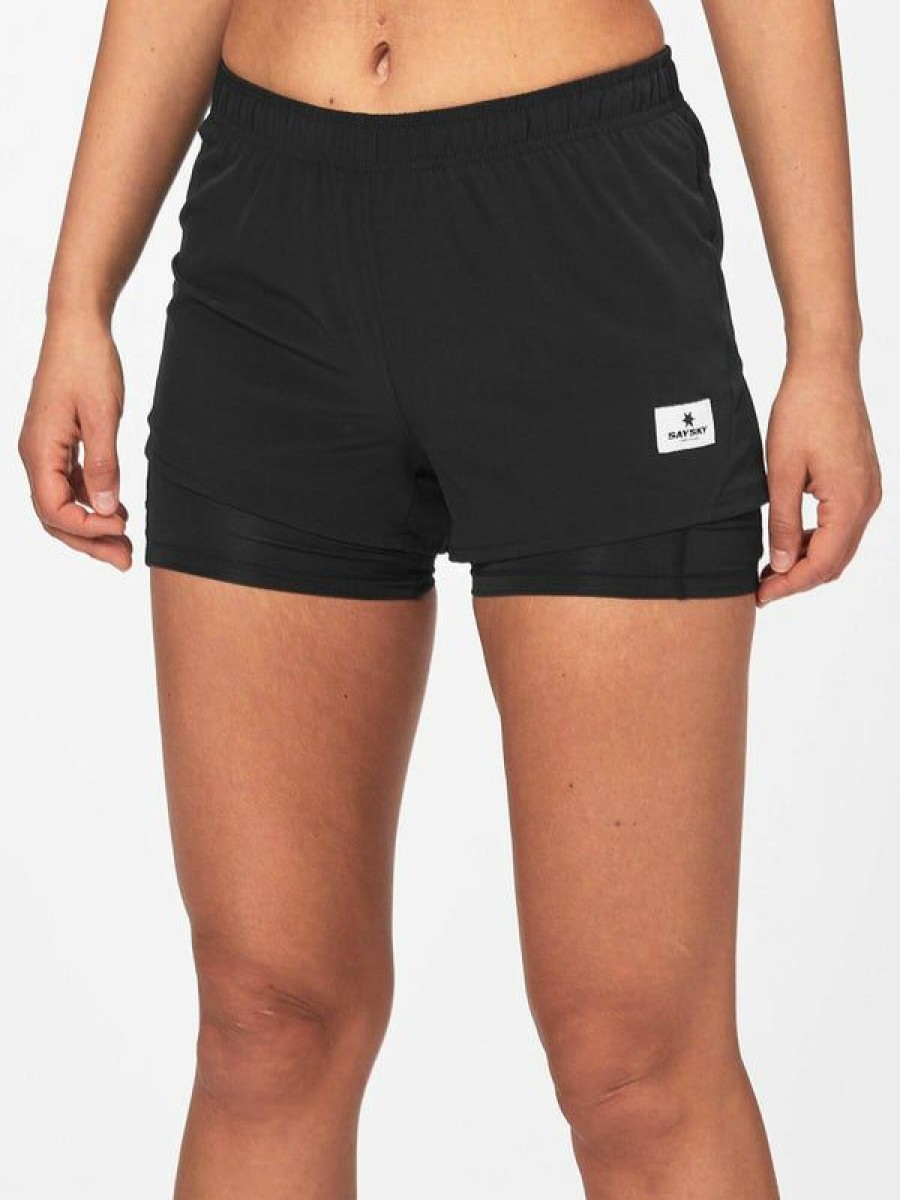 Shorts & Skirts * | Saysky Women'S 2In1 Short Black With Discount