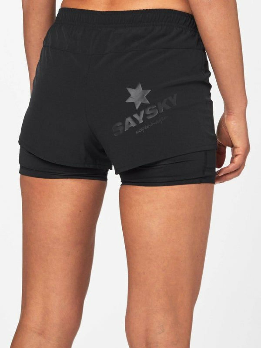 Shorts & Skirts * | Saysky Women'S 2In1 Short Black With Discount