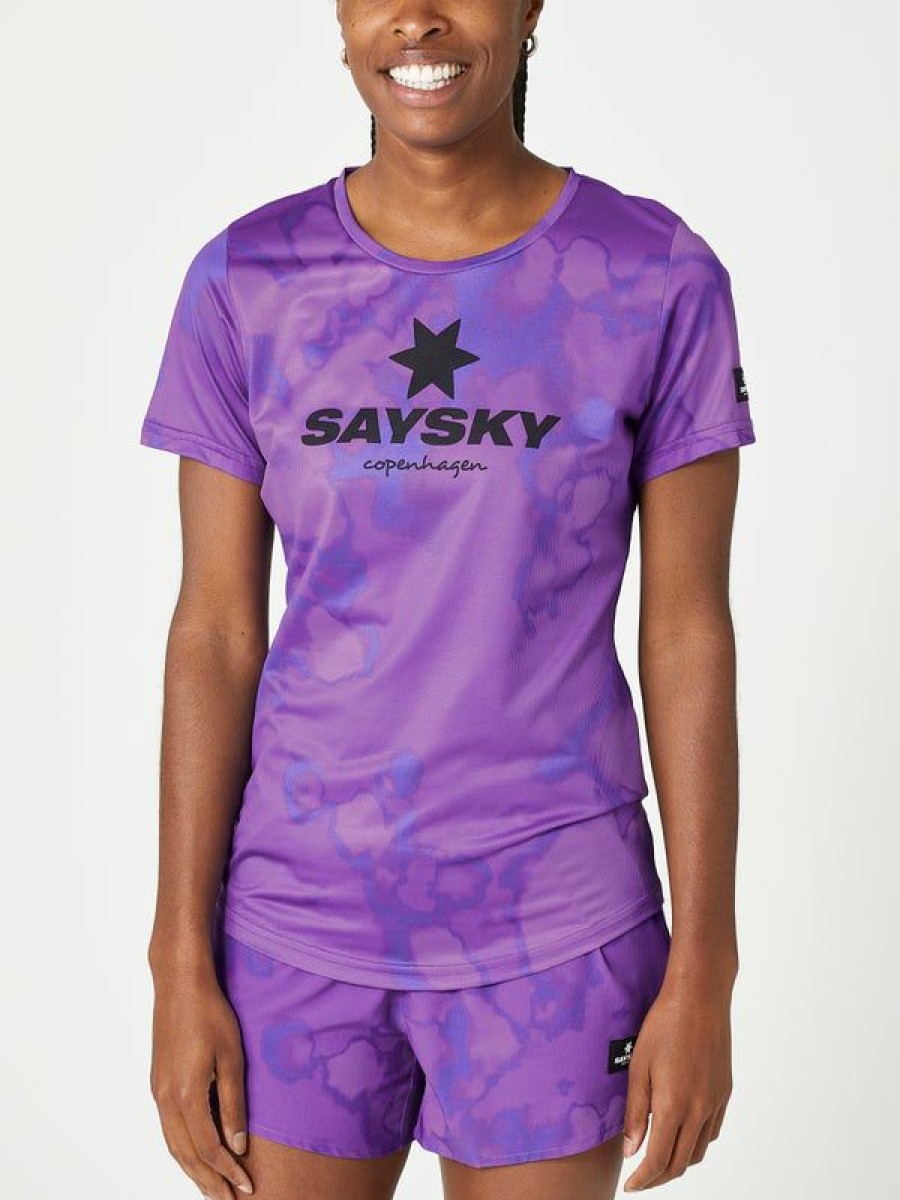 Short Sleeve Shirts * | Saysky Women'S Classic Combat Short Sleeve Purple Toxic Wholesale