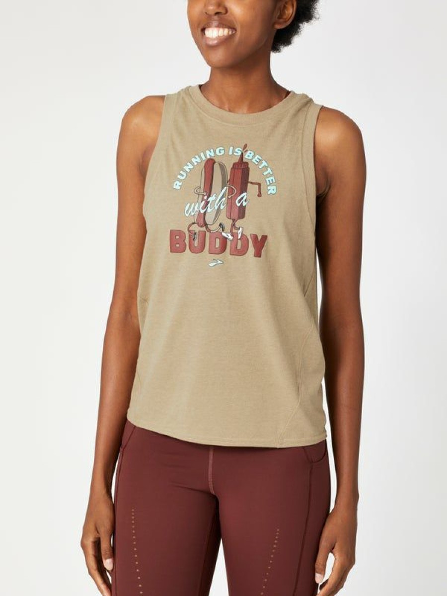 Tanks And Singlets * | Brooks Women'S Fall Distance Run Buddy Graphic Tank Quick Delivery