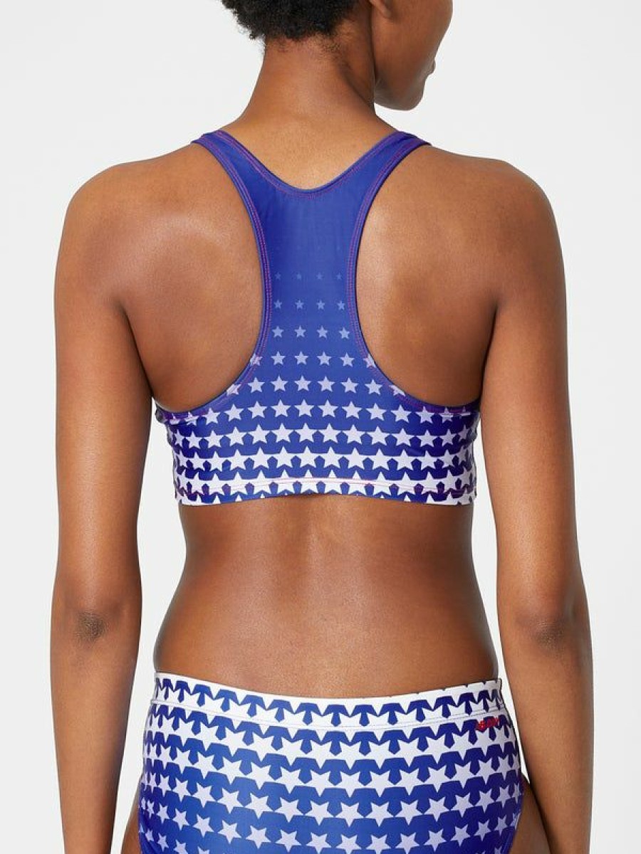 Tanks And Singlets * | New Balance Women'S Independence Day 2022 Stars Crop Clearance Sale