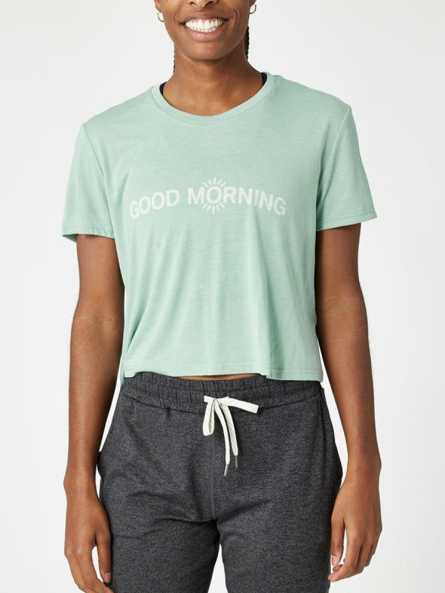 Short Sleeve Shirts * | Vuori Women'S Good Morning Tee Dusty Blue Wholesale