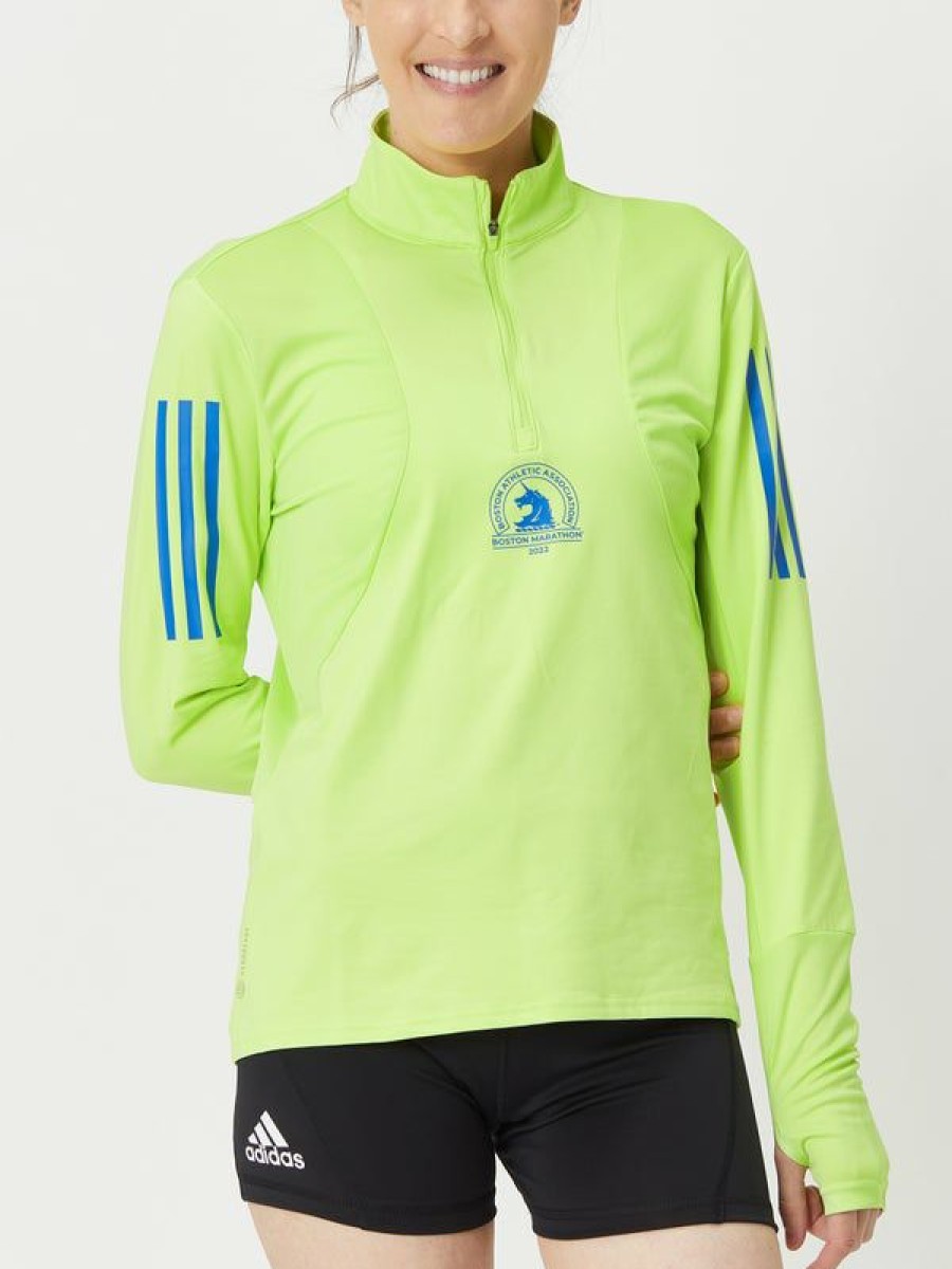 Long Sleeve Hoodies & Zips * | Adidas Women'S Boston Marathon 1/2 Zip Best Price