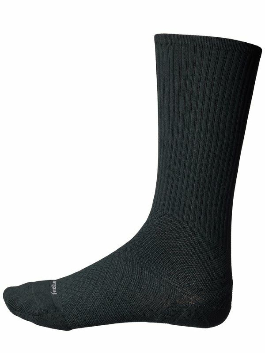 Socks * | Feetures Plantar Fasciitis Relief Cushion Crew Sock Blk Discount Online