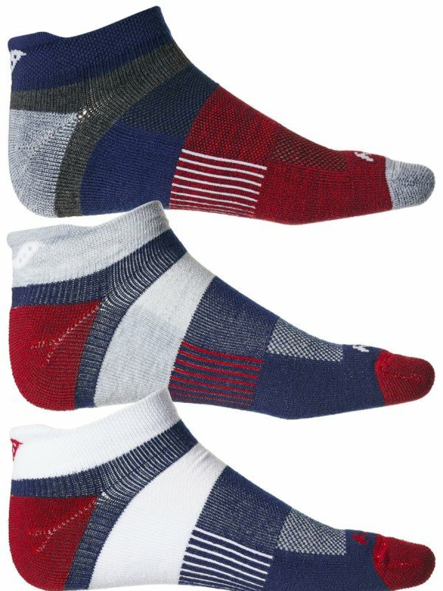 Socks * | Saucony Inferno Cushion No Show Socks 3-Pack Americana Best Price