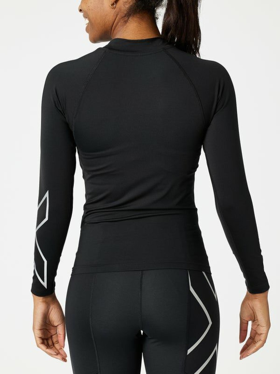 Long Sleeve Hoodies & Zips * | 2Xu Women'S Core Ignition Compression Long Sleeve Fire Sale